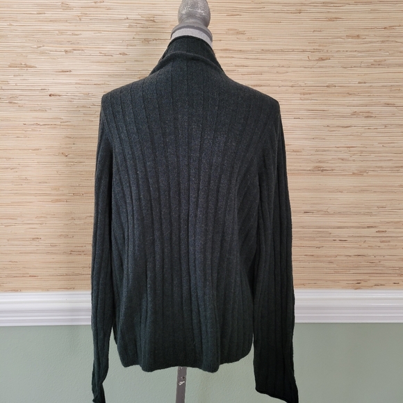 Madewell Everest Mock Neck Wool Blend Sweater Heather Pine Rib Knit XXL - Picture 5 of 8